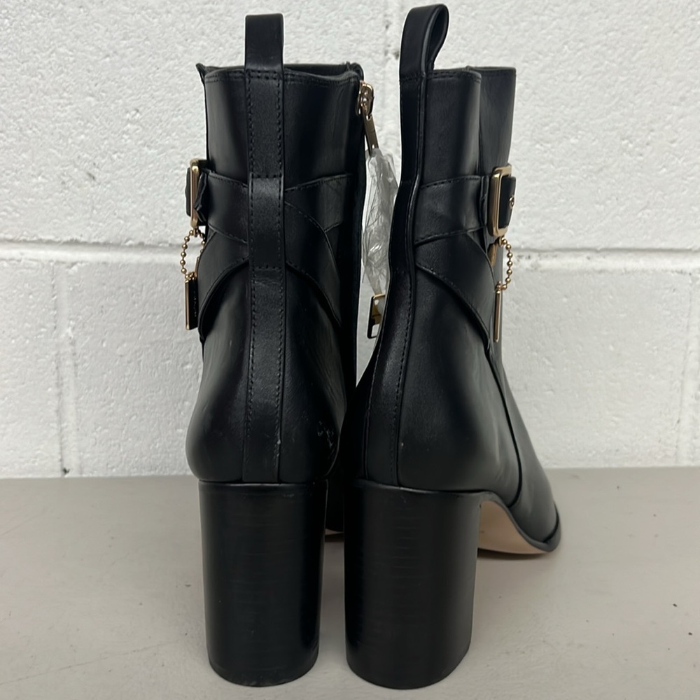 Coach sz6 black Olivia bootie boot leather high heel sexy  w/hang tag side zip - Picture 3 of 8